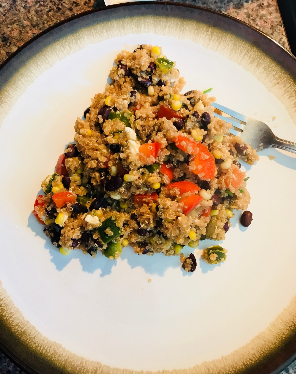 Black Bean Vegan Quinoa on a plate