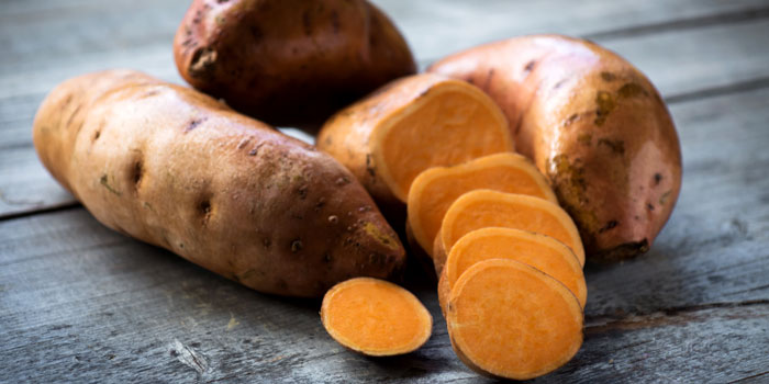 sliced sweet potato