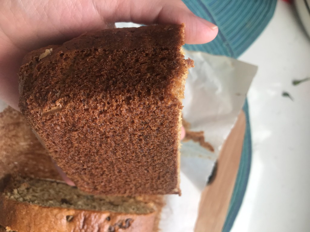 the perfect bottom of a vegan banana bread
