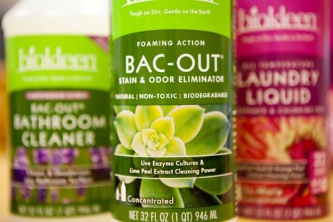 eco-friendlly BAC-OUT bathroom cleaners from Biokleen